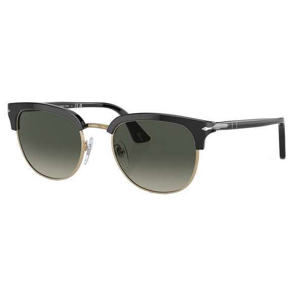 Persol PO3105S - 95/31 - 51 Men's Round Sunglasses - Black Silver Frame Handmade - Picture 1 of 11